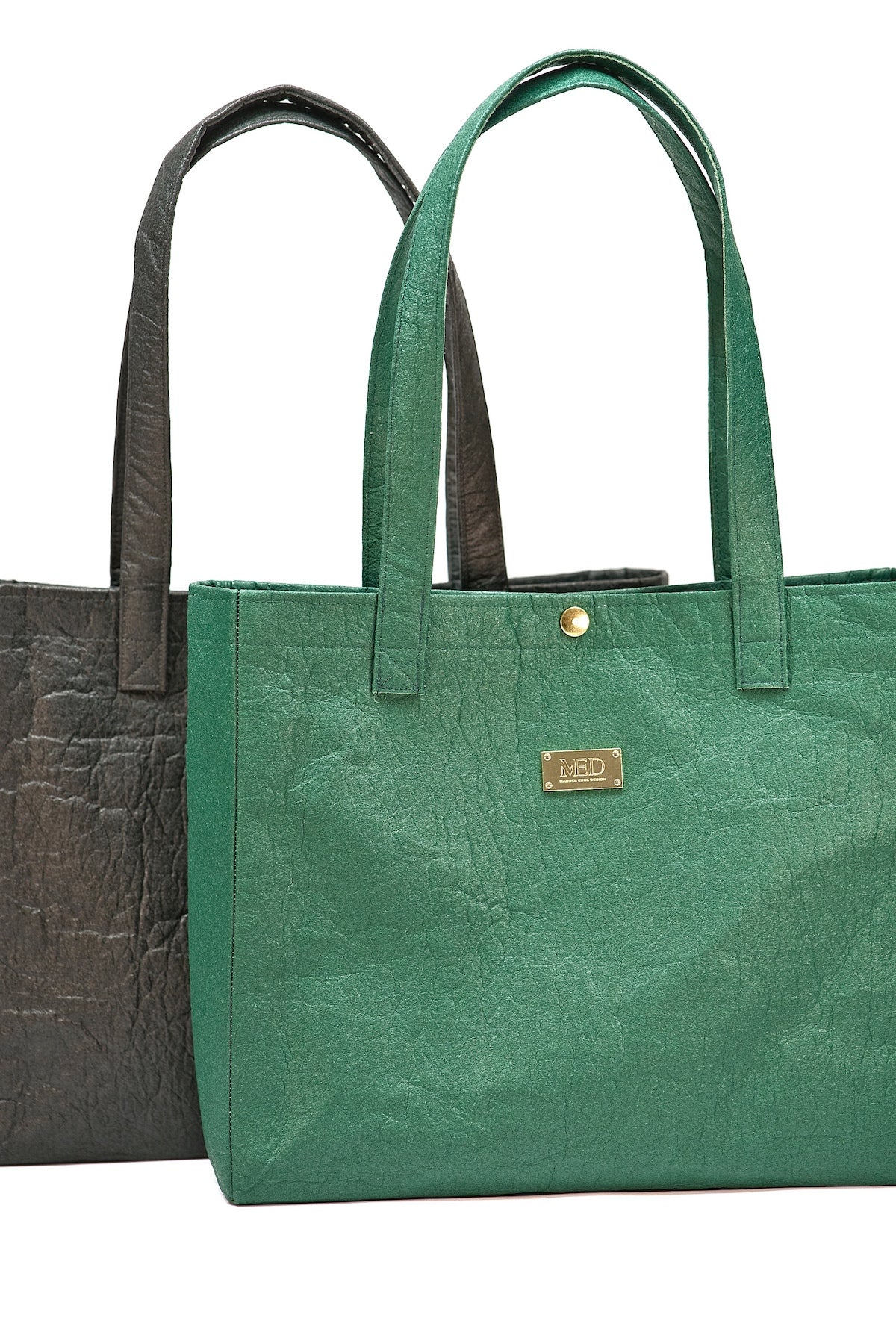 Großer Shopper aus Ananasleder - noir
