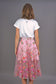 Circle Skirt "COSMIC BLOOM" - raspberry