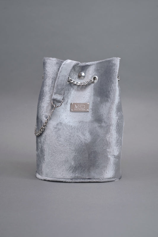 Bucket Bag "COSMIC BLOOM" - silver