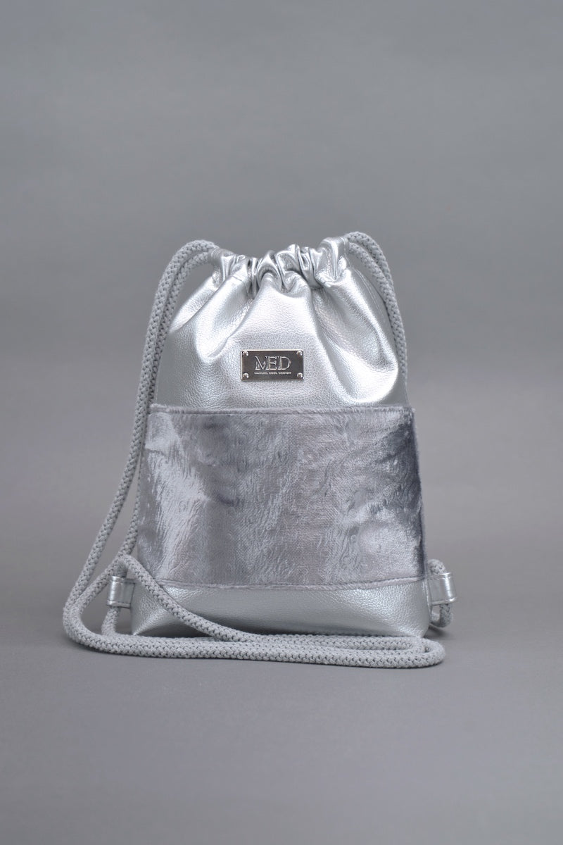 Mini Gym Bag "COSMIC BLOOM" - silver