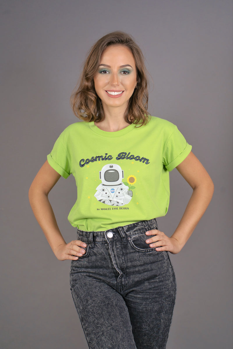 T-Shirt "COSMIC BLOOM" - lime