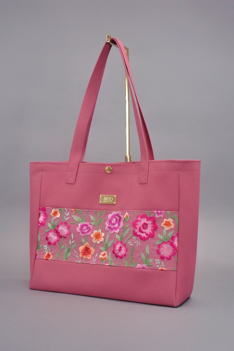 Großer Shopper "COSMIC BLOOM" - himbeere - Manuel Essl Design