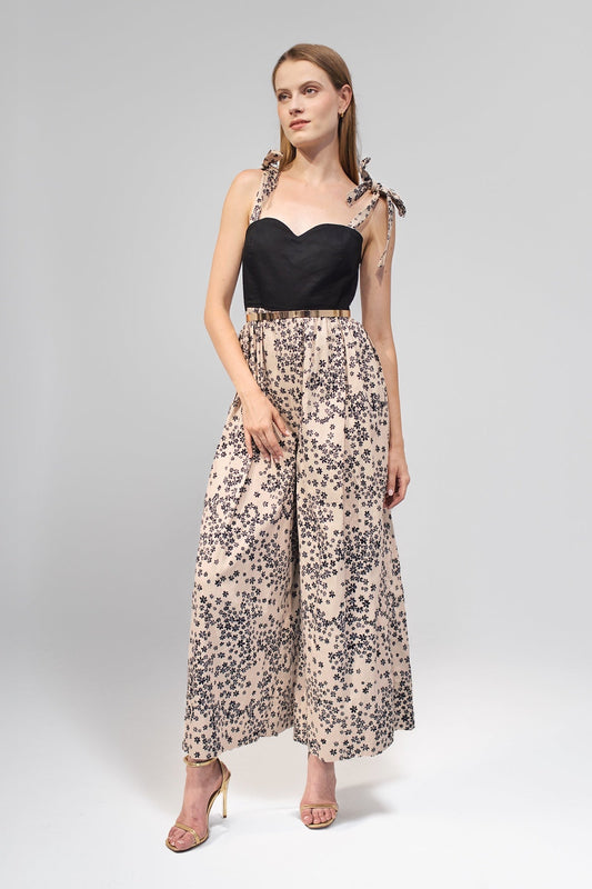 Jumpsuit aus Baumwolle "ELIXIR" - beige - Manuel Essl Design