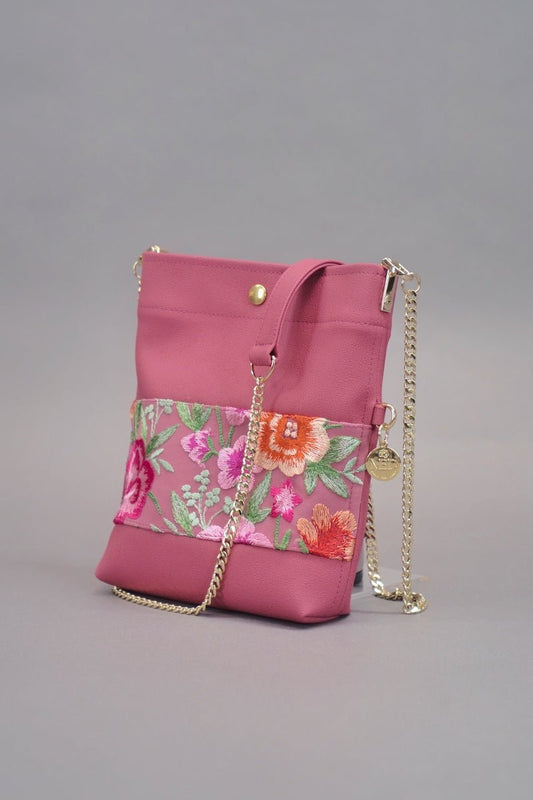 Mini Bag "COSMIC BLOOM" - himbeere - Manuel Essl Design