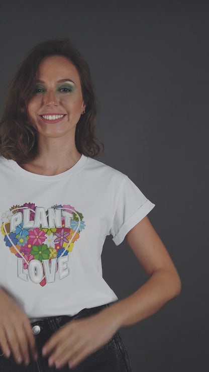 T-Shirt "PLANT LOVE" - weiß