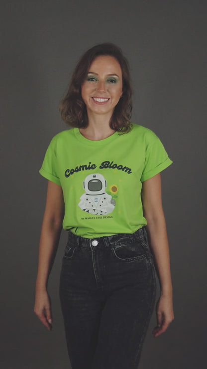 T-Shirt "COSMIC BLOOM" - limonengrün