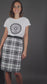 Pencil Skirt "COSMIC BLOOM" - check