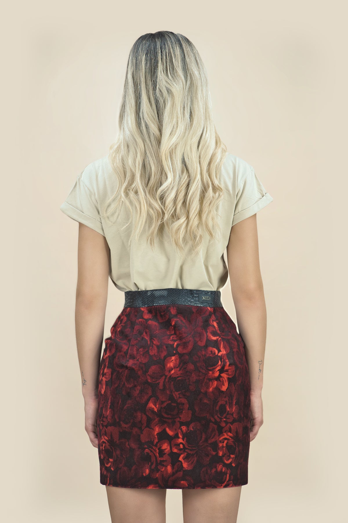 Pocket Skirt with Vent "JARDIM" - Manuel Essl Design