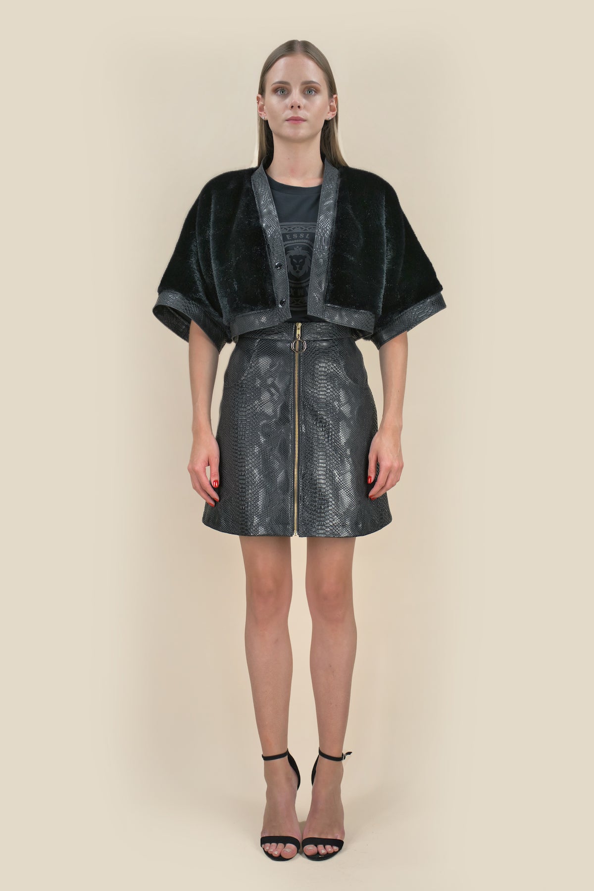A-Line Skirt "JARDIM" - black - Manuel Essl Design
