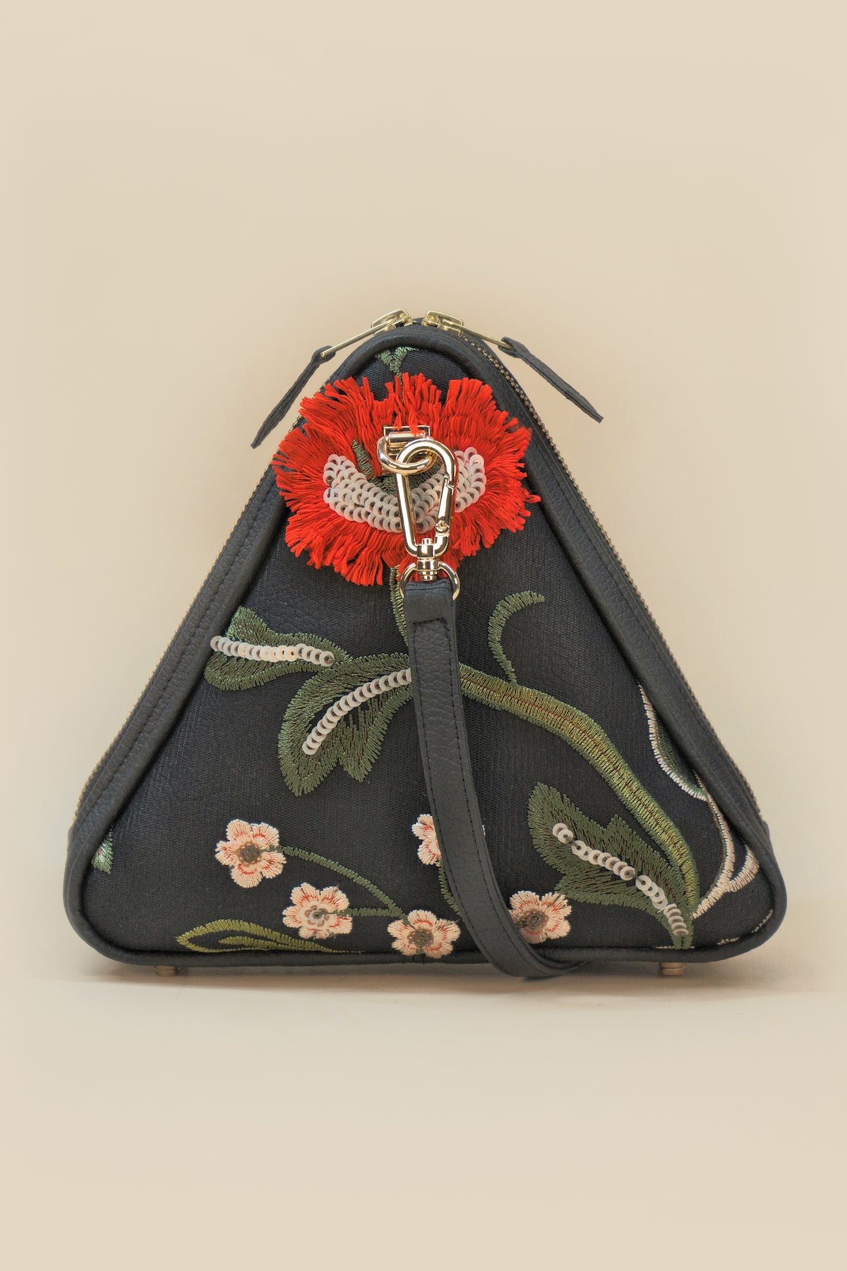Triangle Bag "JARDIM" - black - Manuel Essl Design