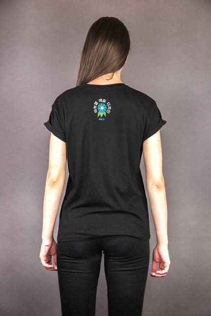 T-Shirt "FLOWERS PRINT" - black - Manuel Essl Design