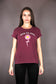 T-Shirt „FLOWERS TEAM“ – bordeaux/pink - Manuel Essl Design