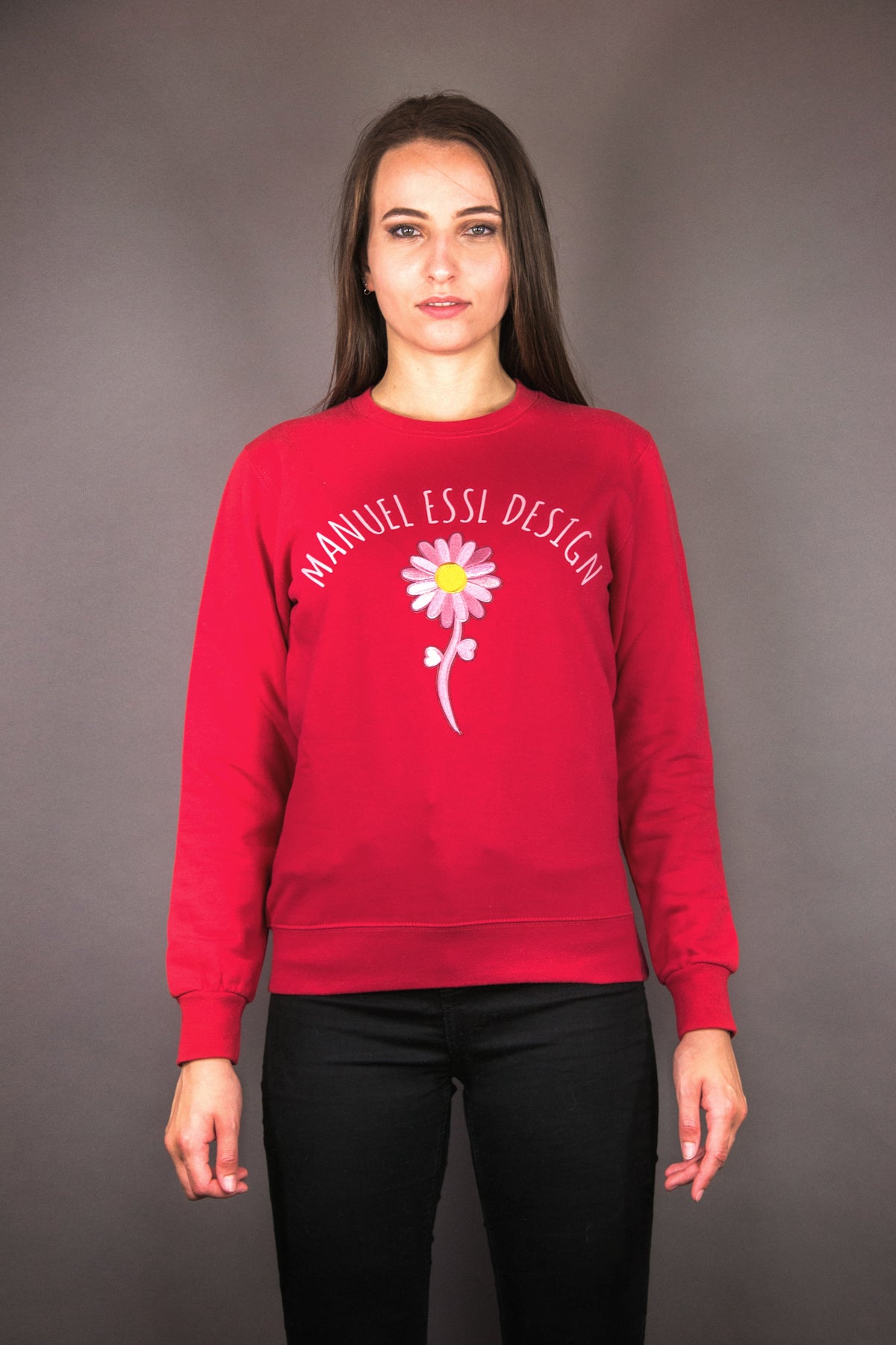 Pullover "FLOWERS" - red/pink - Manuel Essl Design