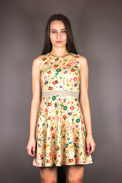 A-Line Jersey Dress "MINNA FLOWERS" - Manuel Essl Design
