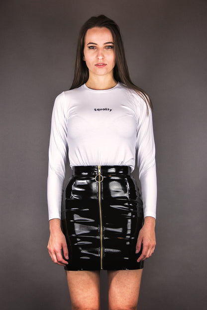 Bodycon Skirt in vegan Patent Leather - black - Manuel Essl Design