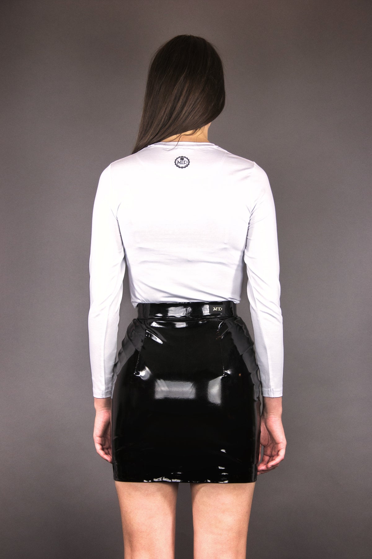 Bodycon Skirt in vegan Patent Leather - black - Manuel Essl Design