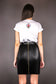 Pleated Skirt in Imitation Leather 2.0 - schwarz - Manuel Essl Design
