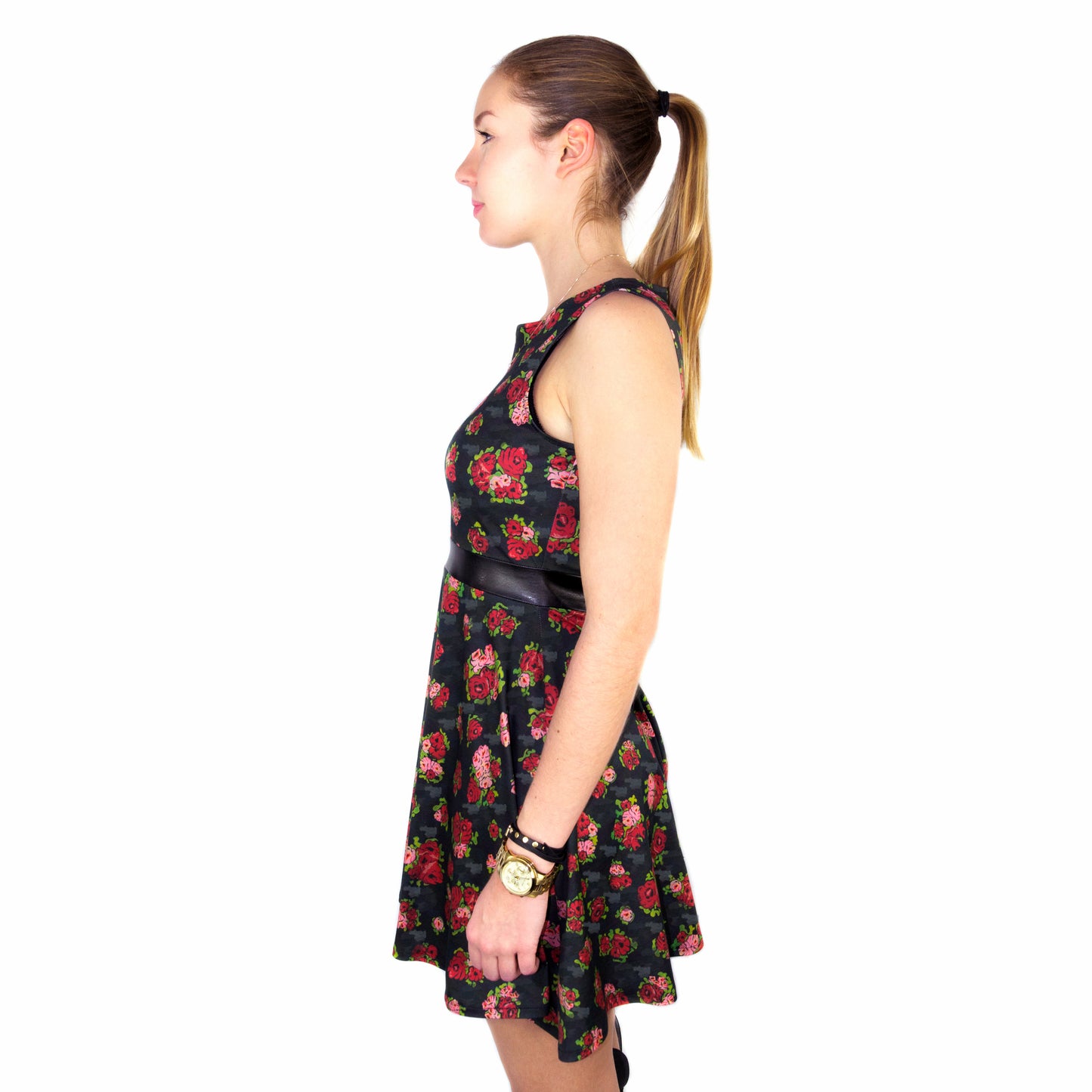 Mini Skater Dress in Interlock Jersey - Black - Manuel Essl Design