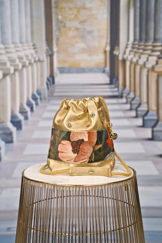 Mini Mini Bag "FLORAL" - gold - Manuel Essl Design