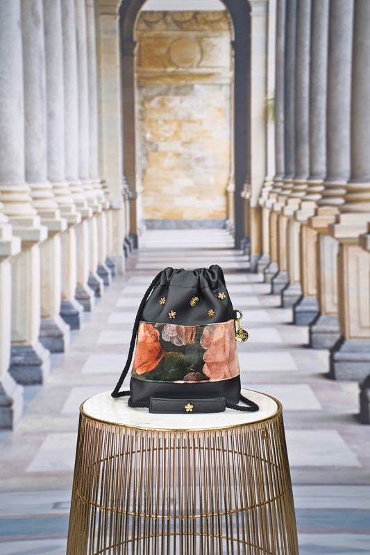 Mini Mini Bag "FLORAL" - black - Manuel Essl Design