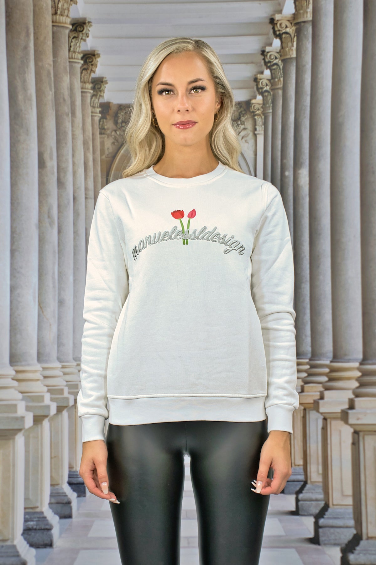 Sweatshirt "FLORAL" - white - Manuel Essl Design
