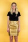 Panel Skirt in Imitation Leather "SPACE" - Gold - Manuel Essl Design